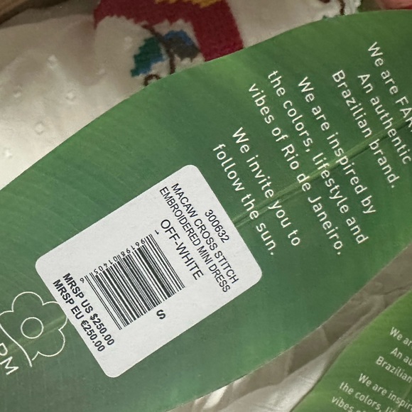 FARM Rio Dresses Farm Rio Macaw Cross Stitch Embroidered Mini Dress